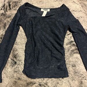 Tillys Navy Blue Lace Long Sleeve